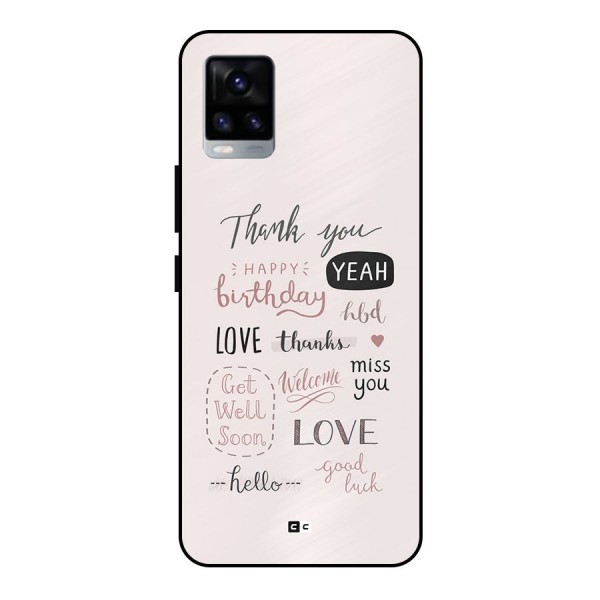 Cute Quotes Metal Back Case for Vivo V20