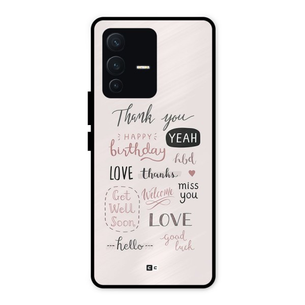 Cute Quotes Metal Back Case for Vivo V23 5G