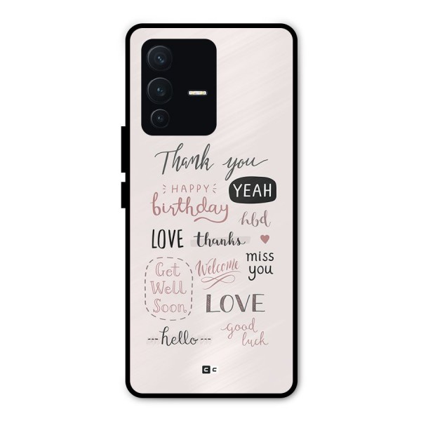 Cute Quotes Metal Back Case for Vivo V23 Pro