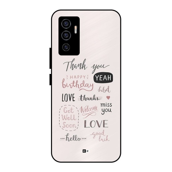 Cute Quotes Metal Back Case for Vivo V23e