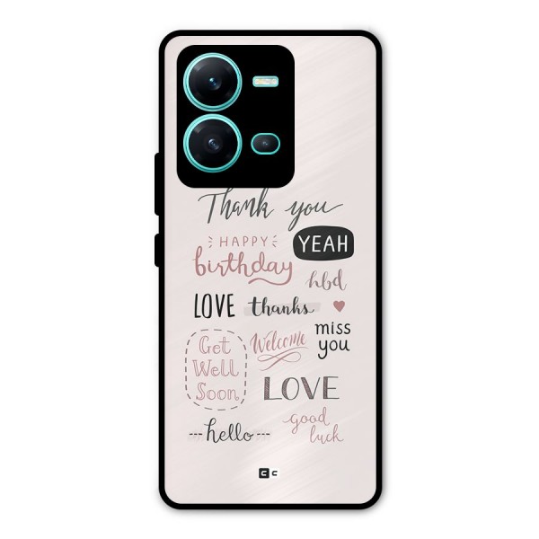 Cute Quotes Metal Back Case for Vivo V25