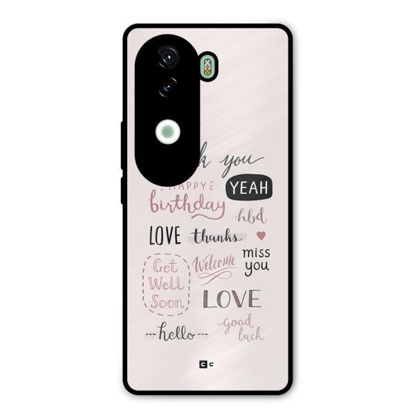 Cute Quotes Metal Back Case for Vivo V40e