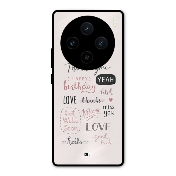 Cute Quotes Metal Back Case for Vivo X100