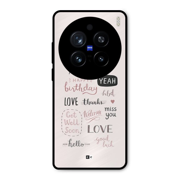 Cute Quotes Metal Back Case for Vivo X200 Pro