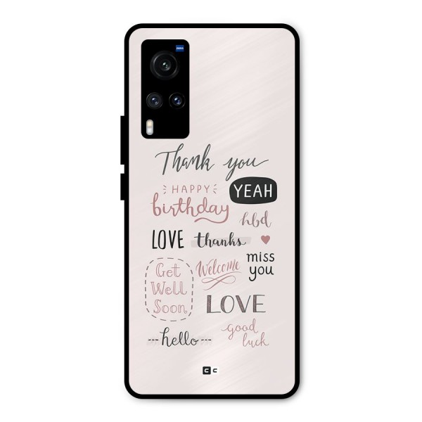 Cute Quotes Metal Back Case for Vivo X60