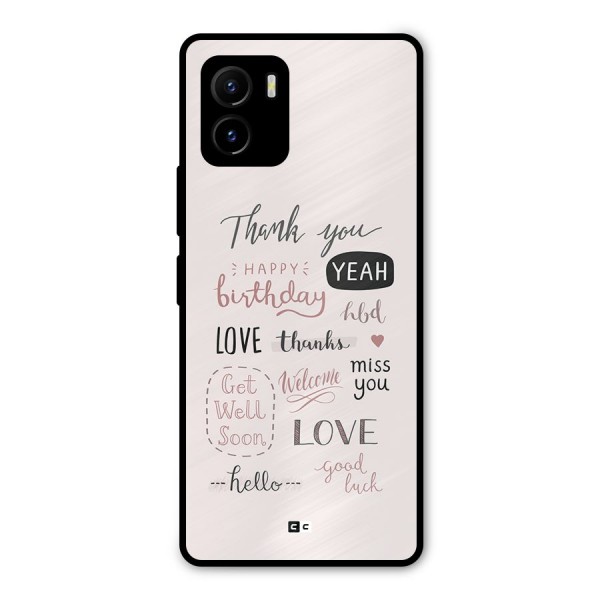 Cute Quotes Metal Back Case for Vivo Y15s