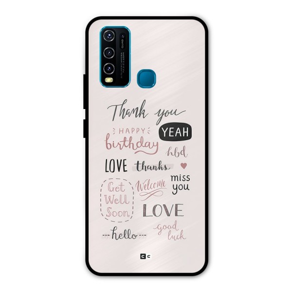 Cute Quotes Metal Back Case for Vivo Y30