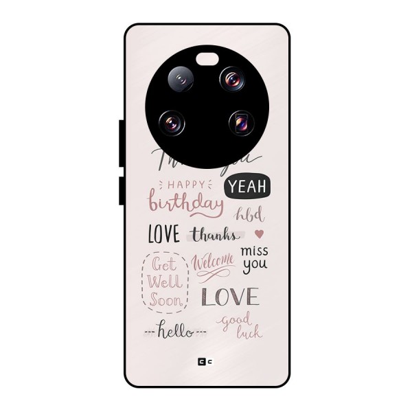 Cute Quotes Metal Back Case for Xiaomi 13 Ultra