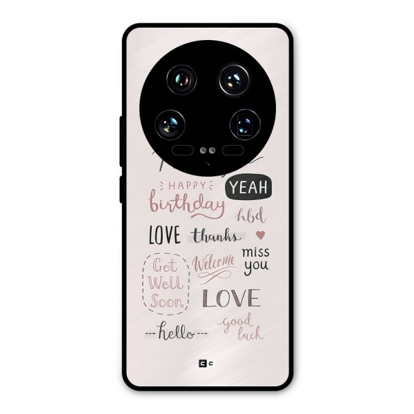 Cute Quotes Metal Back Case for Xiaomi 14 Ultra