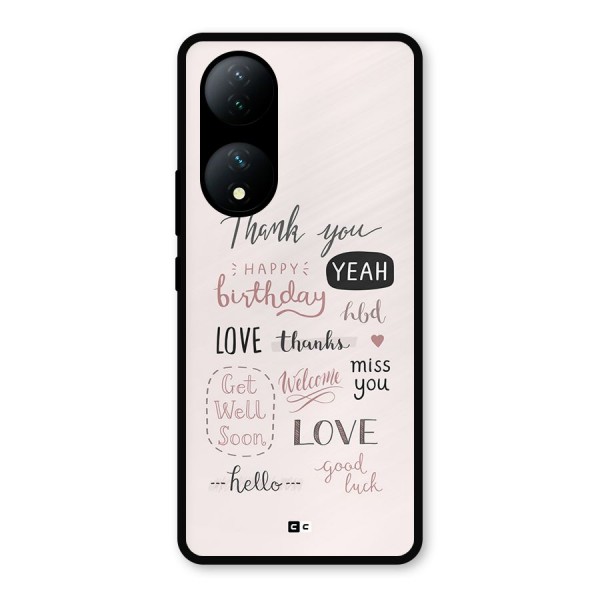 Cute Quotes Metal Back Case for iQOO Z7s