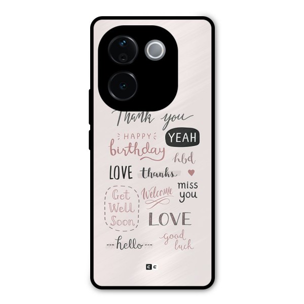 Cute Quotes Metal Back Case for iQOO Z9s Pro