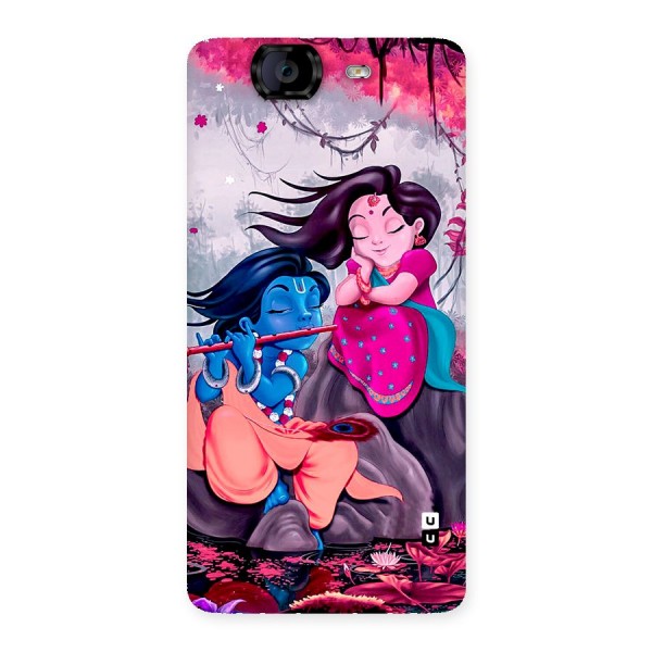 Cute Radha Krishna Back Case for Canvas Knight A350