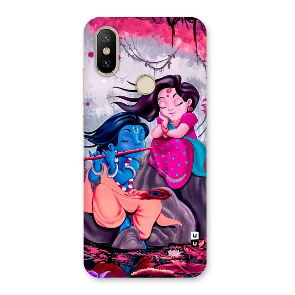 Cute Radha Krishna Back Case for Mi A2