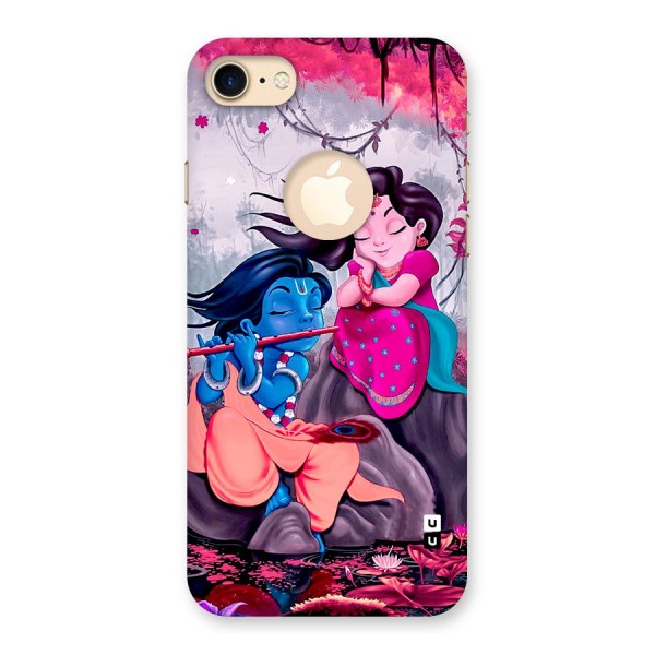 Cute Radha Krishna Back Case for iPhone 8 Logo Cut