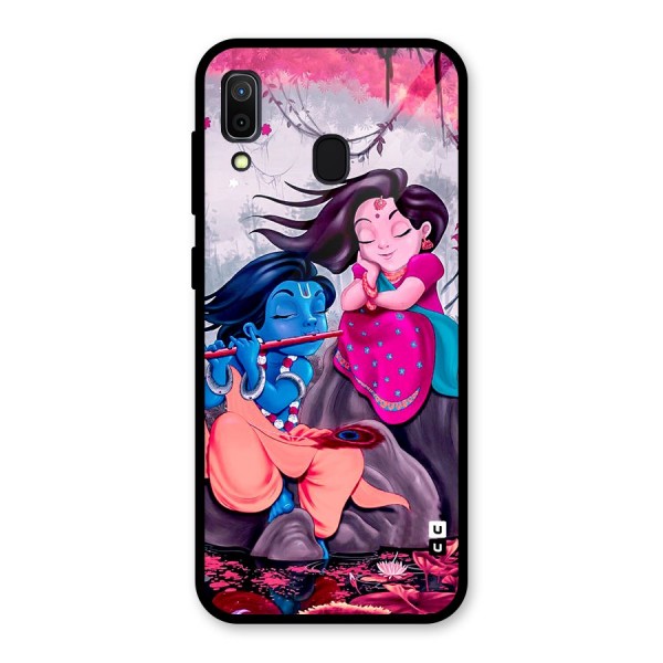 Cute Radha Krishna Glass Back Case for Galaxy A30