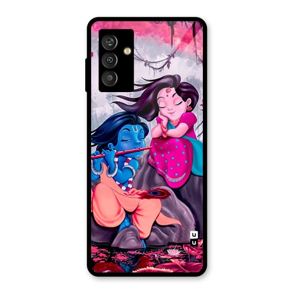 Cute Radha Krishna Glass Back Case for Galaxy M13