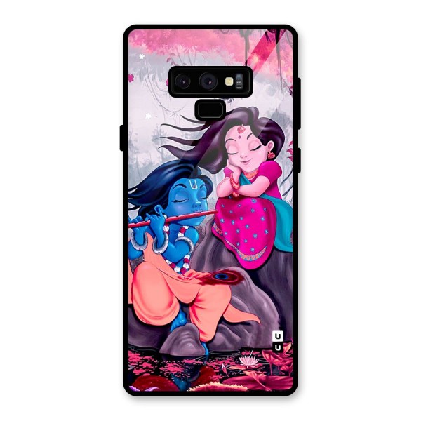 Cute Radha Krishna Glass Back Case for Galaxy Note 9