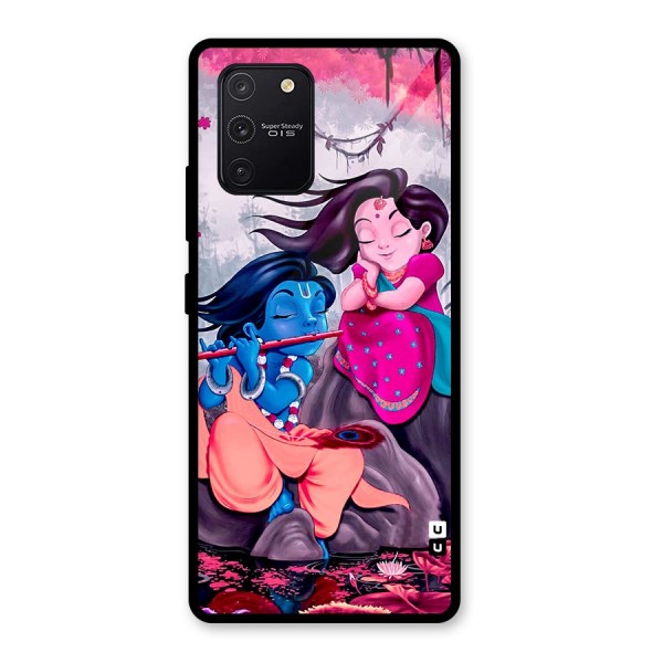 Cute Radha Krishna Glass Back Case for Galaxy S10 Lite