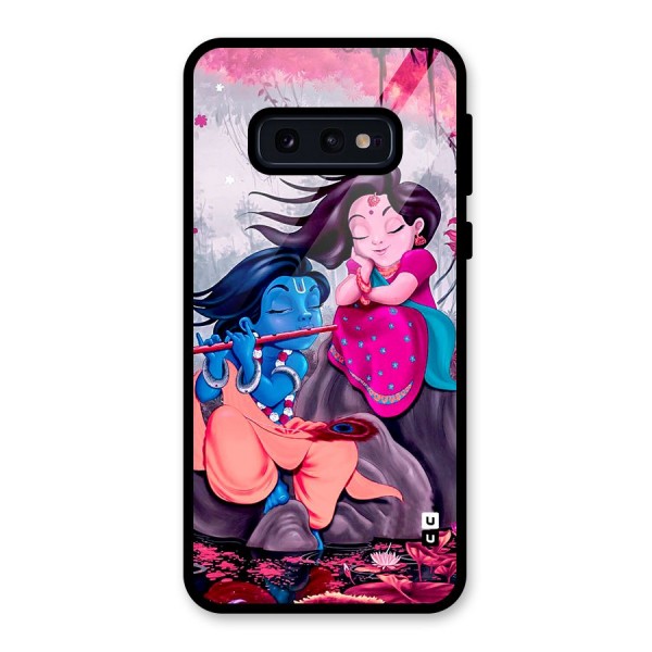 Cute Radha Krishna Glass Back Case for Galaxy S10e