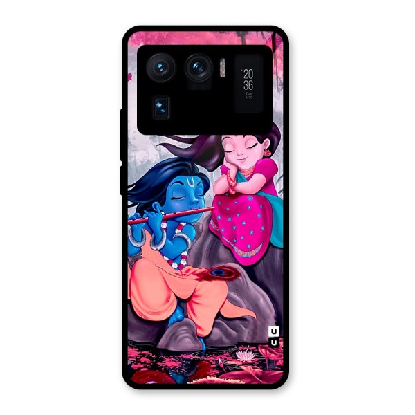 Cute Radha Krishna Glass Back Case for Mi 11 Ultra