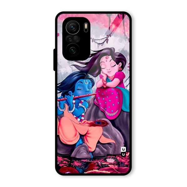 Cute Radha Krishna Glass Back Case for Mi 11x