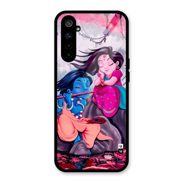 Cute Radha Krishna Glass Back Case for Realme 6