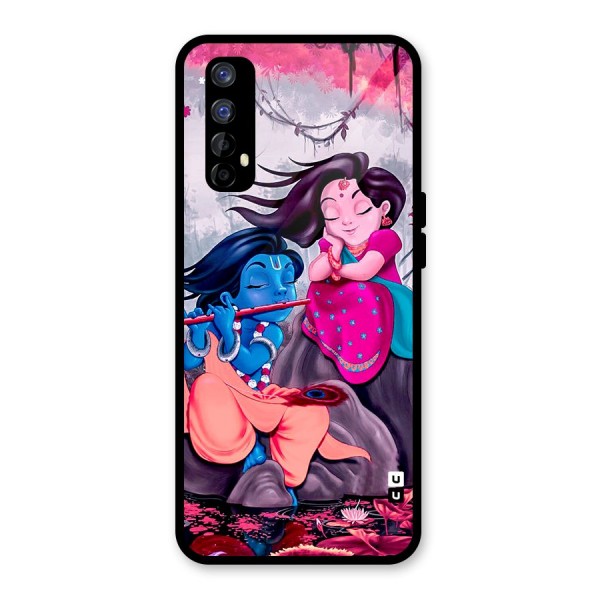 Cute Radha Krishna Glass Back Case for Realme 7