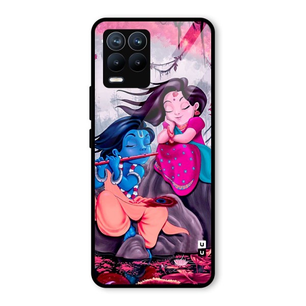 Cute Radha Krishna Glass Back Case for Realme 8 Pro