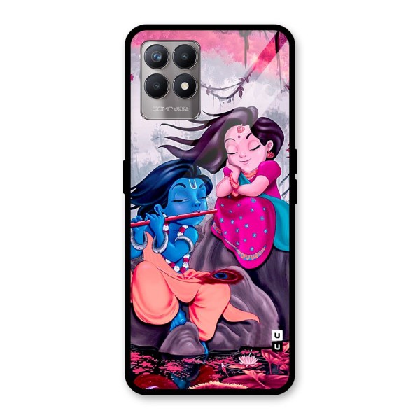 Cute Radha Krishna Glass Back Case for Realme 8i