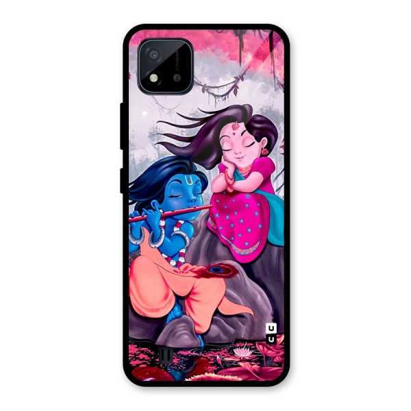 Cute Radha Krishna Glass Back Case for Realme C11 2021