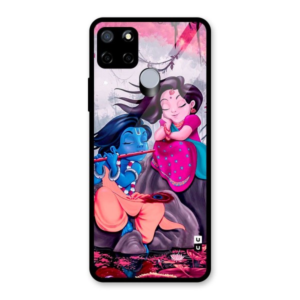 Cute Radha Krishna Glass Back Case for Realme C12