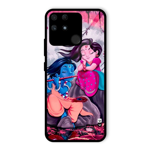 Cute Radha Krishna Glass Back Case for Realme Narzo 50A