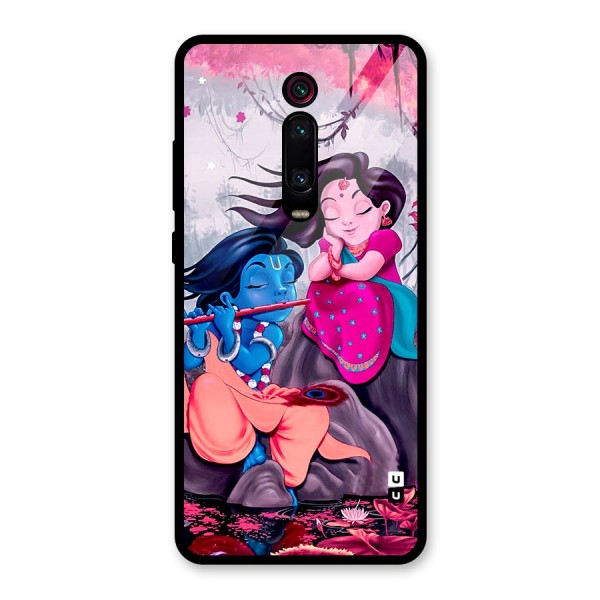 Cute Radha Krishna Glass Back Case for Redmi K20 Pro