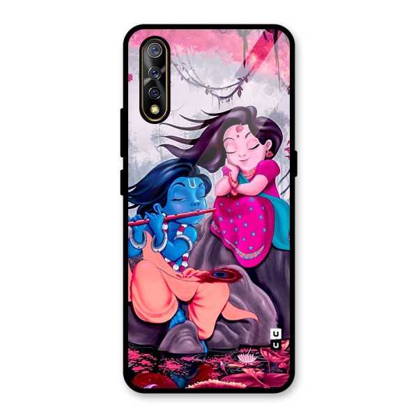 Cute Radha Krishna Glass Back Case for Vivo Z1x