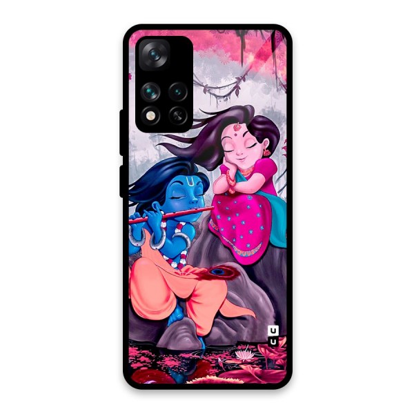 Cute Radha Krishna Glass Back Case for Xiaomi 11i 5G