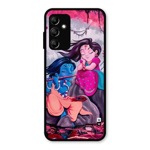 Cute Radha Krishna Metal Back Case for Galaxy A14 5G