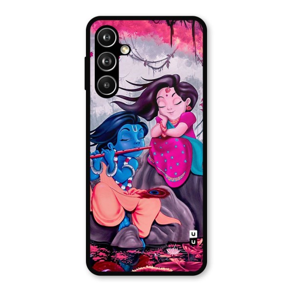 Cute Radha Krishna Metal Back Case for Galaxy F54