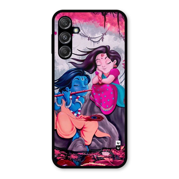 Cute Radha Krishna Metal Back Case for Galaxy M34 5G