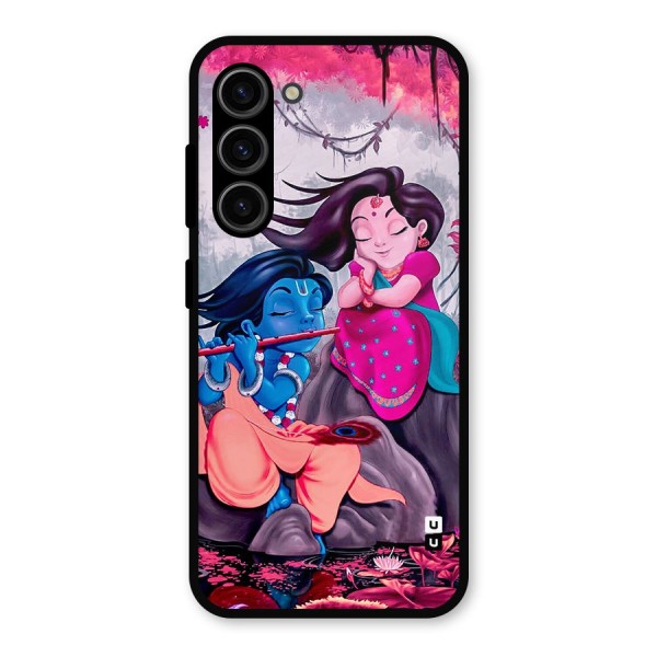 Cute Radha Krishna Metal Back Case for Galaxy S23