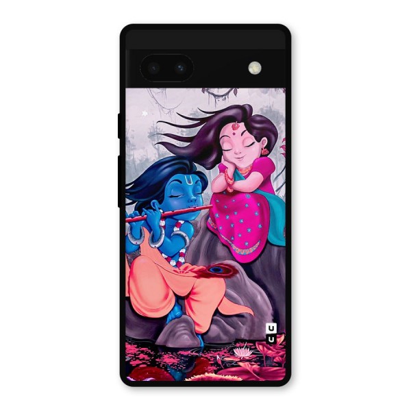 Cute Radha Krishna Metal Back Case for Google Pixel 6a