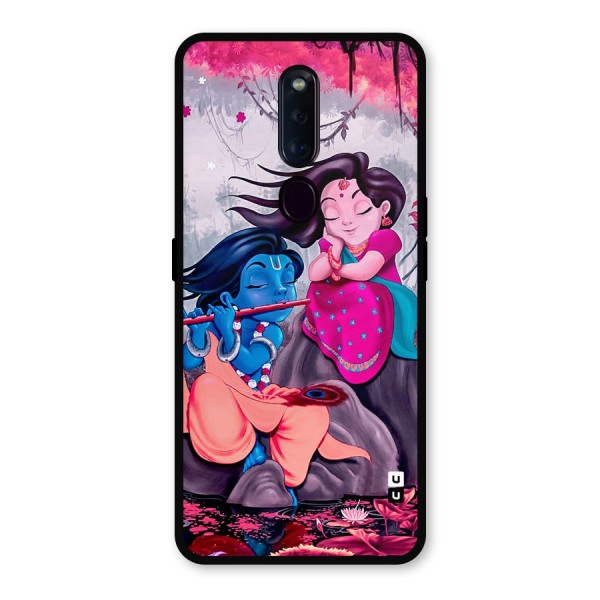 Cute Radha Krishna Metal Back Case for Oppo F11 Pro