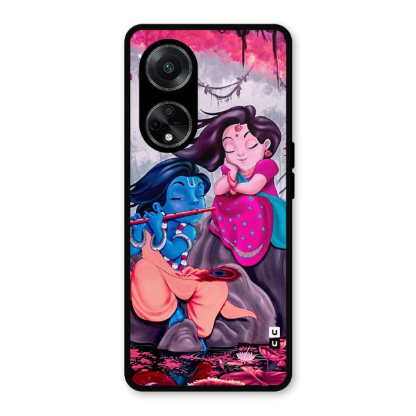 Cute Radha Krishna Metal Back Case for Oppo F23