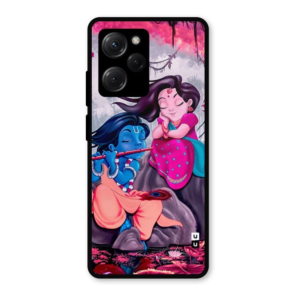 Cute Radha Krishna Metal Back Case for Poco X5 Pro