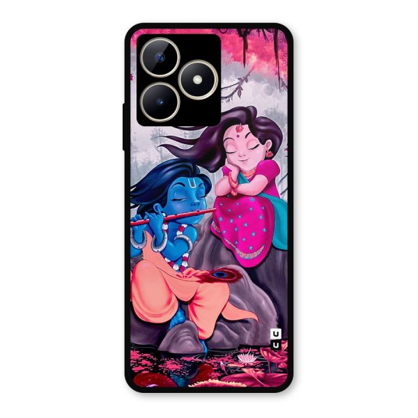 Cute Radha Krishna Metal Back Case for Realme Narzo N53