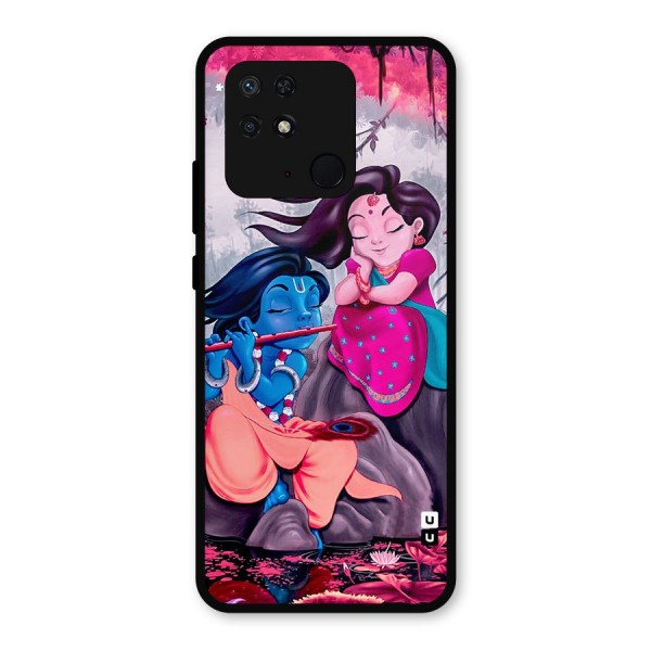 Cute Radha Krishna Metal Back Case for Redmi 10