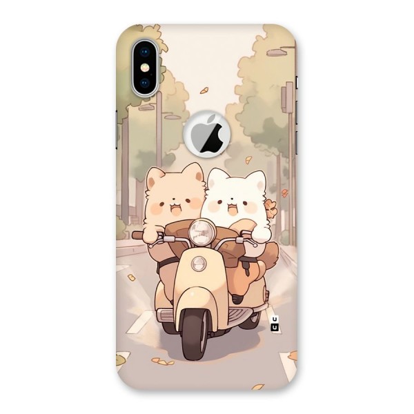 Cute Riders Back Case for iPhone XS Logo Cut