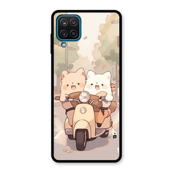 Cute Riders Glass Back Case for Galaxy A12