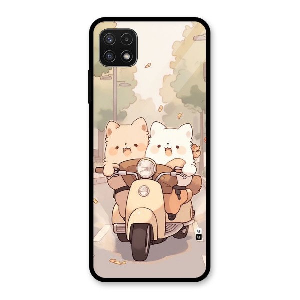 Cute Riders Glass Back Case for Galaxy A22 5G