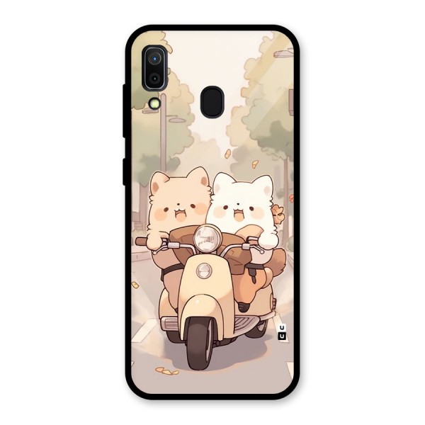 Cute Riders Glass Back Case for Galaxy A30