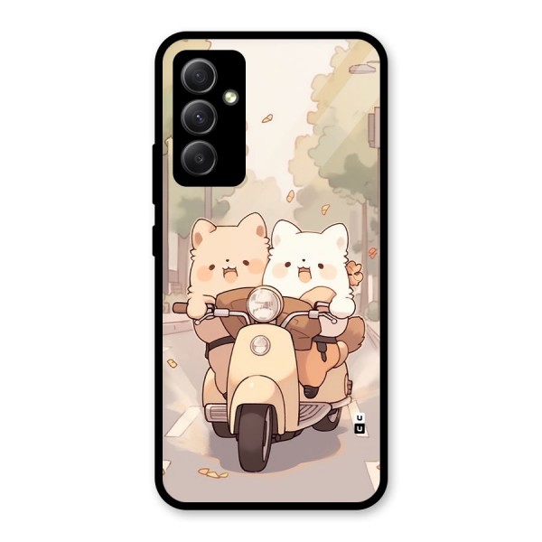 Cute Riders Glass Back Case for Galaxy A34